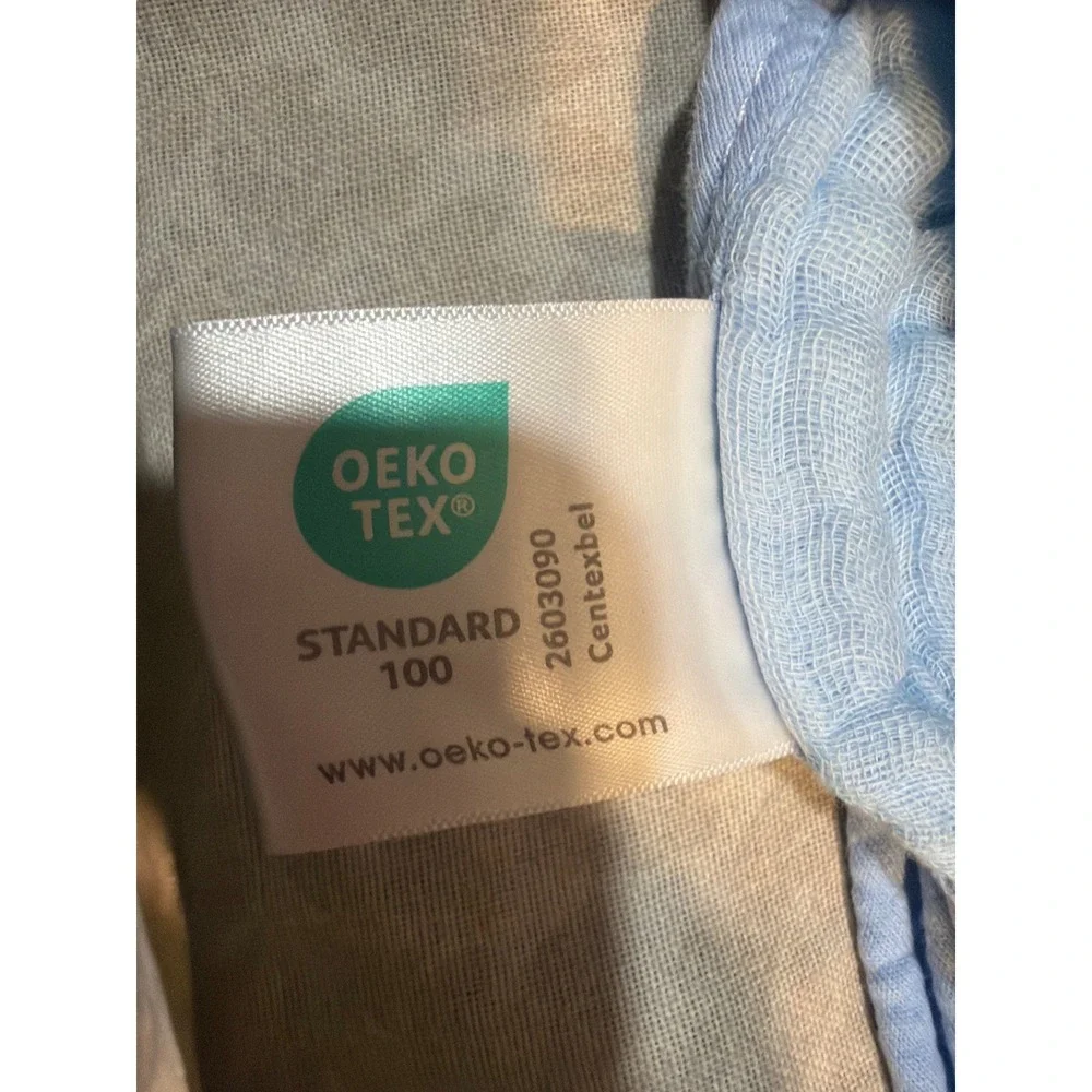 The Fleece Company Muslin Blanket Baby Blue 100% Cotton Large Throw 60x80